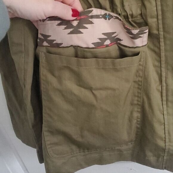 Earthbound Olive Cotton Jacket - Picture 3 of 9